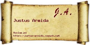 Justus Armida névjegykártya